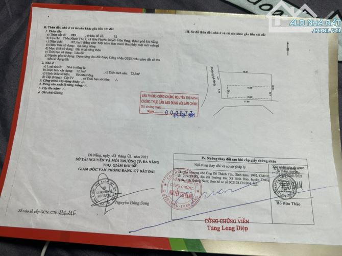 BÁN NHÀ GẦN QL1A HOÀ PHƯỚC 2MT 185M2 NGANG 10m. TẶNG KÈM LÔ ĐẤT SÁT BÊN GIÁ 1650 - 1
