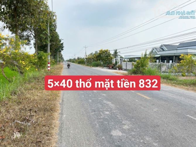 5×40 thổ mặt tiền Tỉnh 832 tân trụ Long An 1 tỷ650 triệu ( sát kcn) rẻ - 1