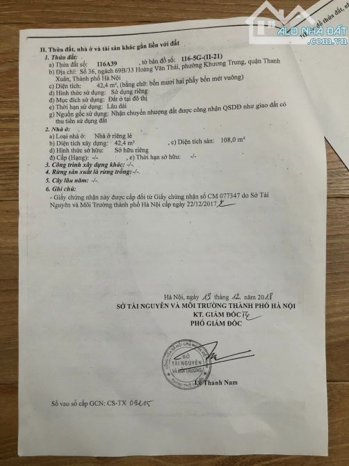 Bán nhà phân lô Quân Đội Ô tô đỗ cửa Ngõ 69 Hoàng Văn Thái Dt 43m2 Mt 4m Giá 8,1 tỷ - 4