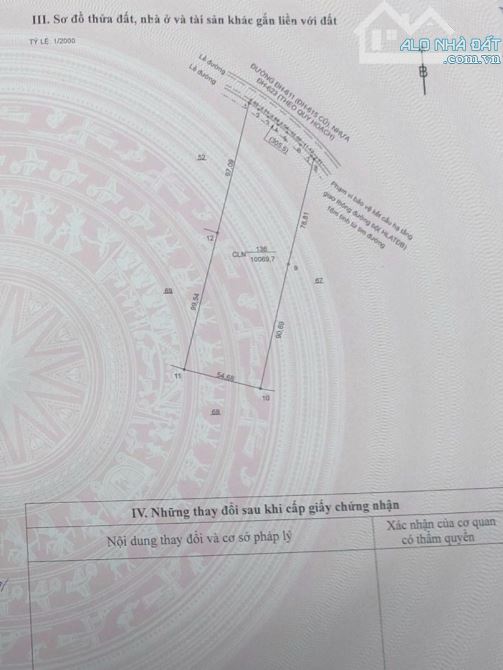 BÁN ĐẤT MT DH611, LAI HƯNG, BÀU BÀNG, DT:59x170, SHR, GIÁ 13,5 TỶ