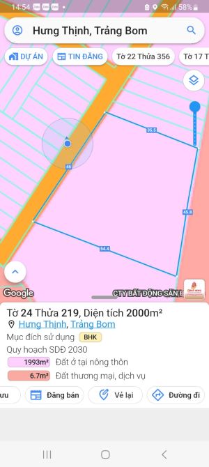 Bán 2000m full hồng, Đường nhựa, xã Hưng Thịnh, huyện Trảng Bom - 3