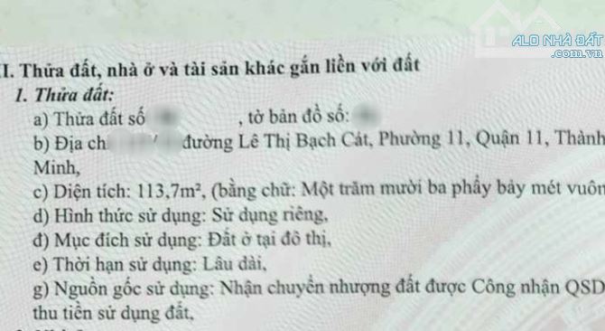 Bán nhà sát MT Lê Thị Bạch Cát, Quận 11 – 114m2, ngang 6m, chỉ 7 tỷ XX - 1