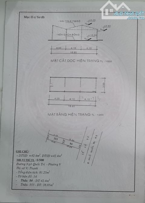 Bán nhà mặt tiền Đường Ngô Quốc Trị, Phường V, TP Vị Thanh, Hậu Giang - 3