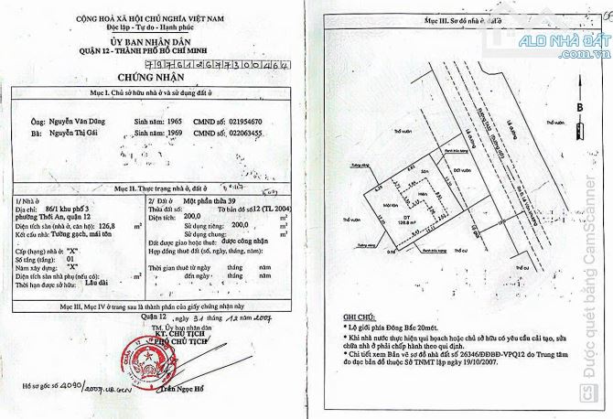 Bán 3 căn MBKD liền kề (13,2x20m) mặt tiền Trần Thị Cờ, Thới An, Q12 giá 14.5T