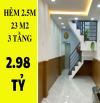 ✔️ Nhà Lạc Long Quân P.8 Tân Bình - 23m2 - 3 tầng 3PN  - 2.98 tỷ