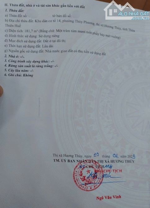Đất 2 mặt tiền KQH Thanh Lam( nguyễn viết xuân)- Thuỷ Phương, Hương Thủy. Đường QH 13,5m D - 3