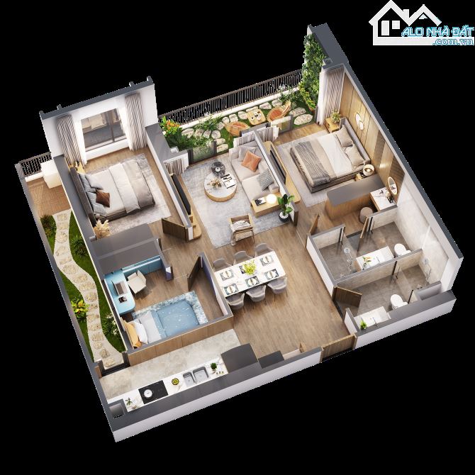 Chuyển nhượng căn 3PN 99m2 giá đẹp chung cư The Wisteria Nhổn