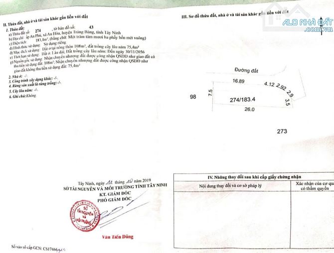 Bán gấp dãy trọ 8 phòng, 183m2 giá 820 triệu, đường An Phú 4, xã An Hòa, Trảng Bàng, SHR - 2