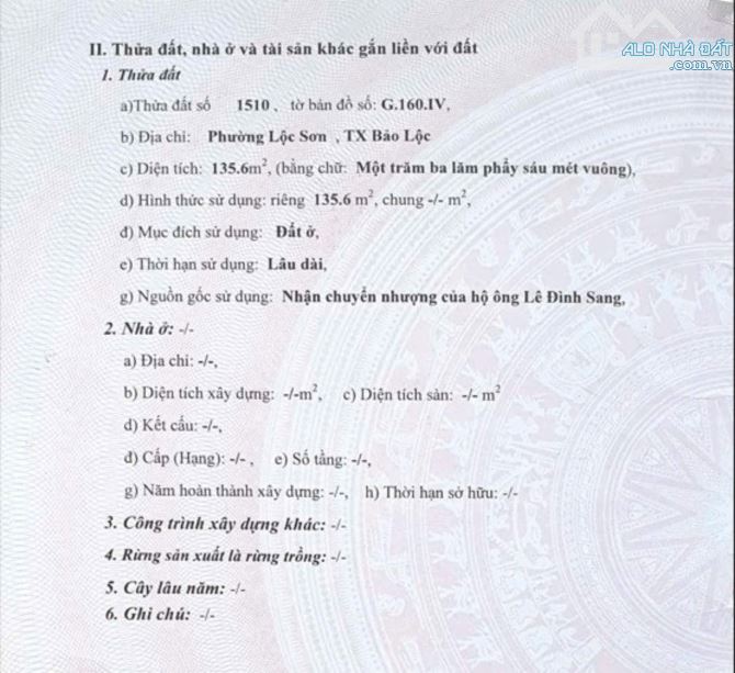 BÁN 2 LÔ ĐẤT LIỀN KỀ KDC TỐ HỮU - LỘC SƠN - BẢO LỘC - LÂM ĐỒNG - 6