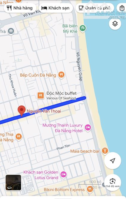 BÁN ĐẤT TẶNG NHÀ- VỊ TRÍ VIP NGAY NGUYỄN VĂN THOẠI - ĐI BỘ RA BIỂN- DT 170M- MT 6,5 M. - 3