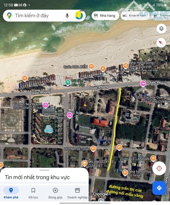 Bán đất đường Trần Thị Cúc bãi tắm Cửa Việt , đường thông ra biển cửa việt