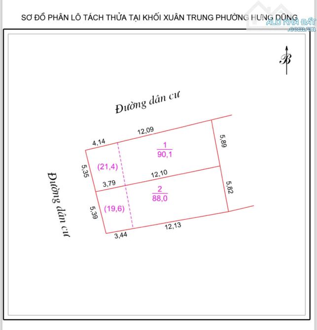 🔥Ra hàng 2 lô đất phân lô ngõ đường Tôn Thất Tùng, phường Hưng Dũng, Tp Vinh