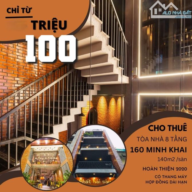 CƠ HỘI THUÊ TÒA NHÀ 8 TẦNG MẶT PHỐ MINH KHAI CÓ SẴN NỘI THẤT NHÀ HÀNG CAO CẤP, THANG MÁY