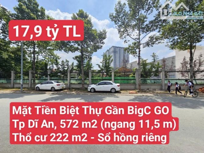 🆘 Mặt Tiền Biệt Thự Gần BigC GO, Kế Ngã 3 Cây Lơn, P. Đông Hòa, Tp. Dĩ An