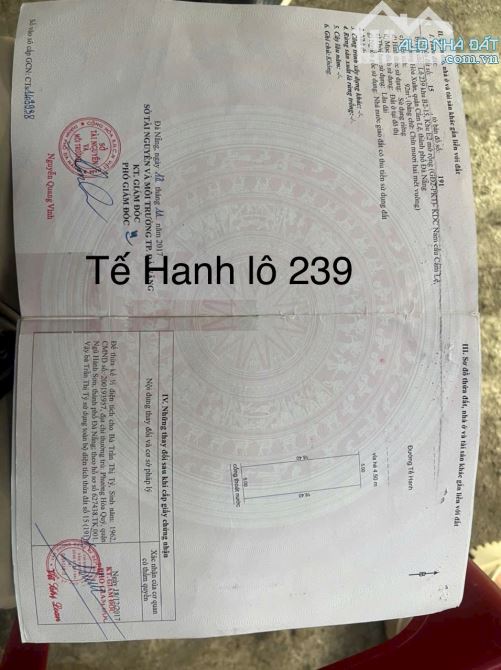 Bán đất đường 7m5 Tế Hanh, Hoà Xuân, Đà Nẵng