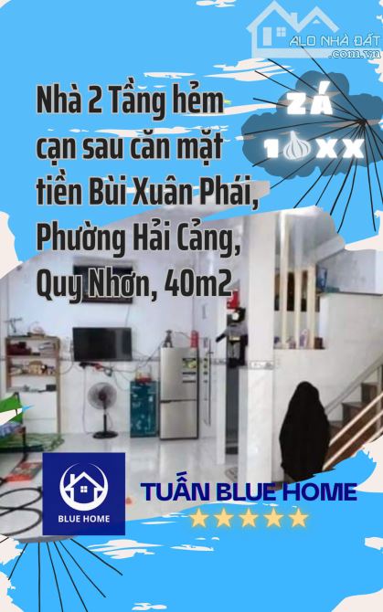 (RẺ HIẾM) Bán Nhà 2 Tầng trung tâm Hẻm cạn sau căn mặt tiền Bùi Xuân Phái, Quy Nhơn 1ty7x