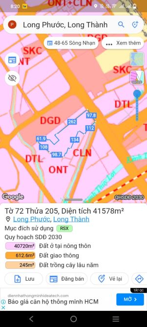 Bán đất mặt tiền Quốc Lộ 51 xã Long Phước Long Thành tỉnh Đồng Nai giá 5,3 triệu/m2 - 1