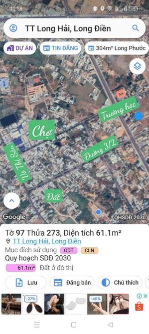 Cần bán gấp lô đất thị trấn long hải cách biển chỉ 500m - 2