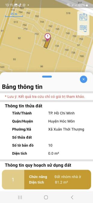 HÓC MÔN - ĐẤT THỔ CƯ CHỢ XUÂN THỚI THƯỢNG, DT 81M2 5x16.5m, CHỈ 2.6 TỶ - 2