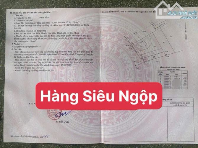 Bán căn nhà cấp 4 thuộc Xã Thới Tam Thôn,Hóc Môn , 715Tr