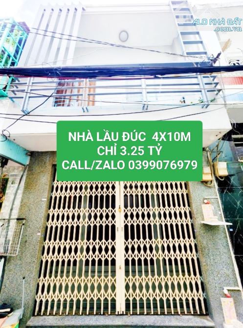 Nhà Bán Tân Hoà đông, Bình tân, 4x10m, 2 tầng đúc, Hẻm thông, giá chỉ 3.25