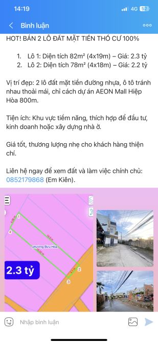 BÁN LÔ ĐẤT PHƯỜNG BỬU HOÀ HẼM THÔNG XÂY DỰNG TỰ DO - 1