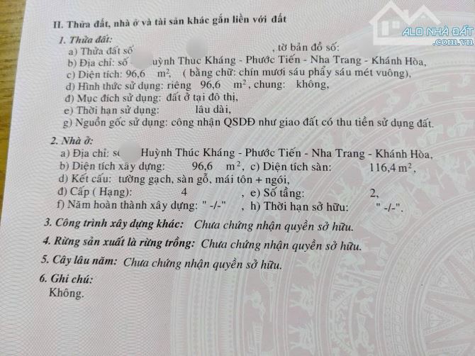 Bán nhà Mặt tiền Huỳnh Thúc Kháng gần chợ Xóm Mới. Dt 96m ngag 4,5m hướg ĐB giá 13ty có tl - 1