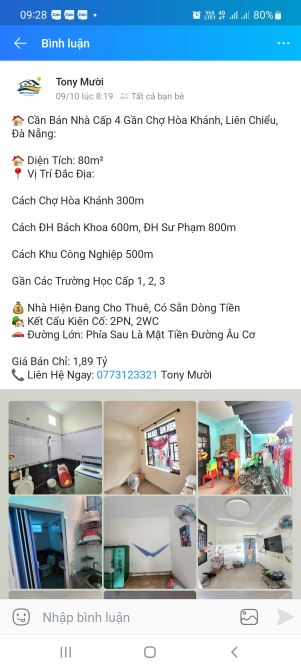 Bán Nhà Cấp 4 Kiệt Âu Cơ Cách Chợ Hòa Khánh. Liên Chiểu. Đà Nẵng 800m - 2