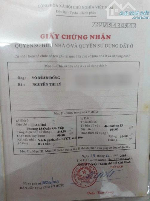 Bán nhà 3 tầng 5x21 mặt tiền An Hội, gần Phạm Văn Chiêu, khuân đất siêu đẹp - 2