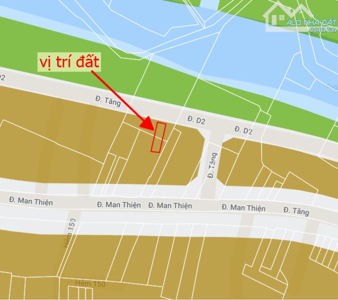 Bán đất mặt tiền đường D2 sau lưng Man Thiện bên cạnh khu CNC Quận 9