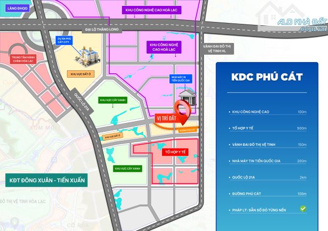 Chính chủ cần bán lô hơn 100m Phú Cát cách nhà Máy In Tiền chỉ 500m. Giá 2xtr/m2