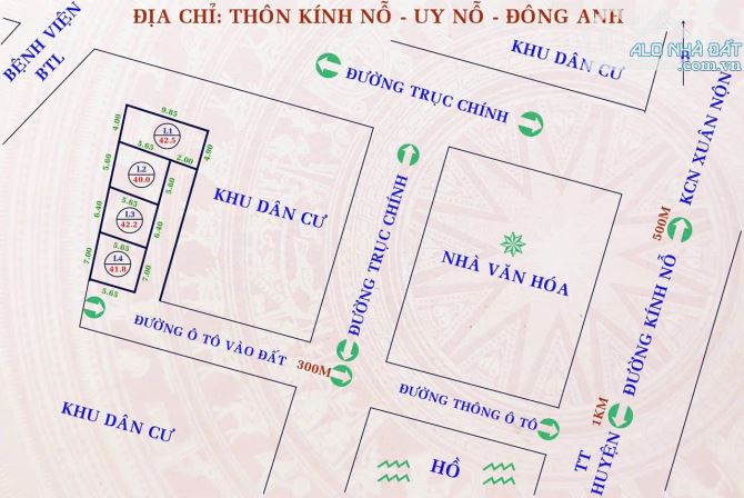 Chỉ hơn 2 tỷ xíu —- Có ngay lô tại Kính Nỗ Thị Trấn Đông Anh