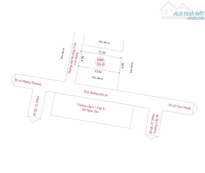 BÁN ĐẤT THÔN HƯƠNG VĨNH NGỌC TẢO LÔ GÓC, OTO THÔNG, GẦN TRƯỜNG C2, DT 56M, GIÁ 37TR/M - 1