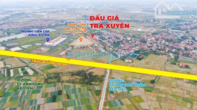 Bán đất Trà Xuyên trục chính. Dt 100m. Mt 5m. Hướng T. Giá 4ty6 - 1