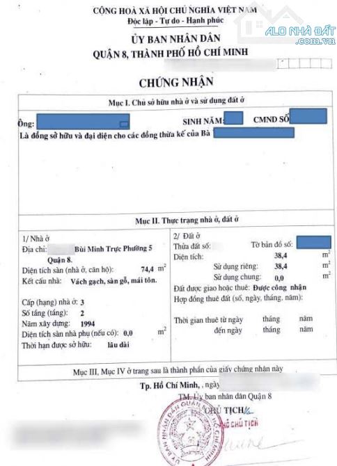 Bán nhà hẻm Bùi Minh Trực Phường 5 Quận 8.Nhà hẻm thông thoáng,nhà mới sửa lại, gần chợ - 2