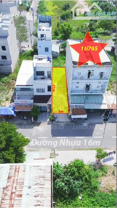 Bán Lô đất Lọt Khe 105m Giữa Khu Dân Cư Đông Người- Giá Đẹp- Mặt Tiền Đường 16m - 2