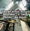 [8. Tỷ -  Nhà 5 Tầng 40M - Lô Góc - 2 Thoáng Vĩnh Viễn - Trung Tâm Ba Đình]