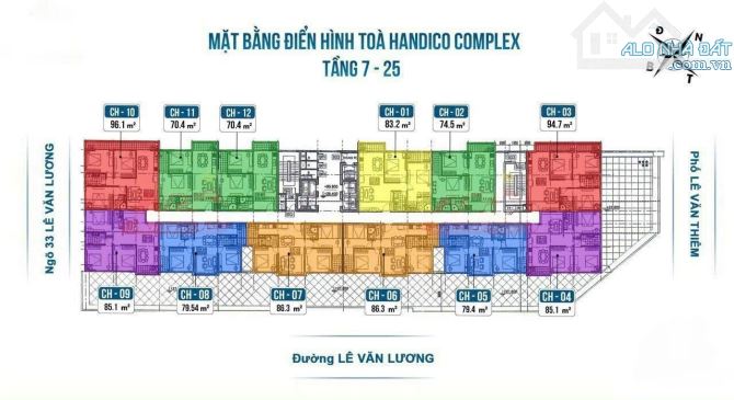 Bán căn hộ toà Handico complex 33 Lê Văn Lương nhận nhà 2025