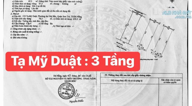 Bán 3 tầng đường Tạ Mỹ Duật , khu phố du lịch  - Diện tích 87,5m ngang 5m - Hướng Nam  - G