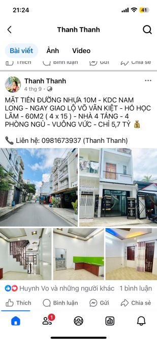 [BÌNH TÂN] NHÀ CẤP 4 - MẶT TIỀN ĐƯỜNG SỐ - KDC NAM LONG - 1