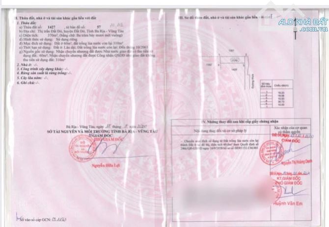 Bán đất trung tâm Thị Trấn Đất Đỏ - đường nhựa Trần Huy Liệu 370m2 - 5
