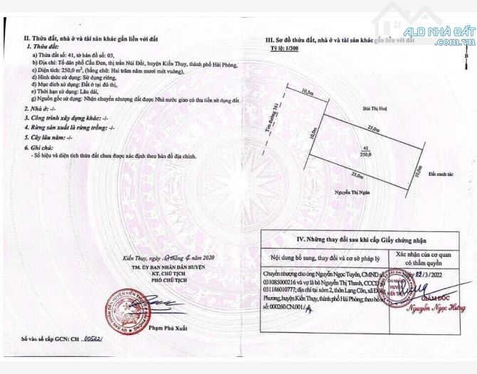 Bán lô mặt đường 361 tại TDP Cầu Đen, TT Núi  Đối, Kiến Thụy, Hải Phòng
