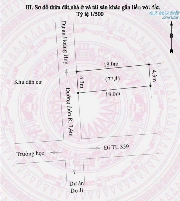 Bán đất Hoa Động gần Hoàng Huy thông ra KCN Visip ô tô đỗ cửa 77m giá 2,0x tỷ