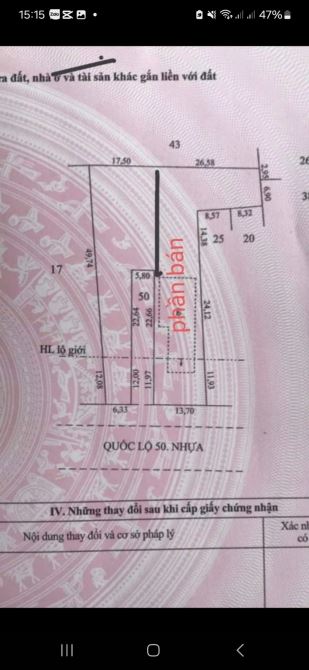 Bán đất mặt tiền quốc lộ 50 dt 13x60 nở hậu 26.58 có 200m thổ bao rẻ nhất khu vực - 1