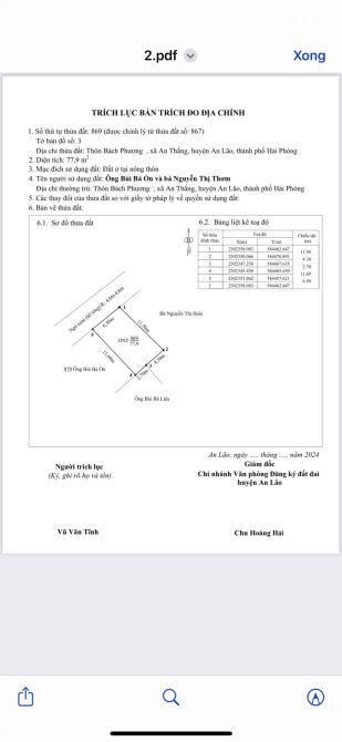 Bán 77.9m2 Bách Phương, An Thắng, An Lão, Hp giá nhô 1 tỷ - Diện tích 77.9m2 ngang 6,5m ng