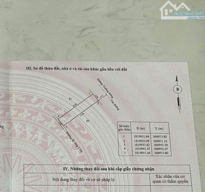 Bán Đất KQH Bàu Vá Mặt Tiền Trương Đồng - Đối Lưng Đường Đồng Khởi, TP Huế.  Dt: 103m2 4,5