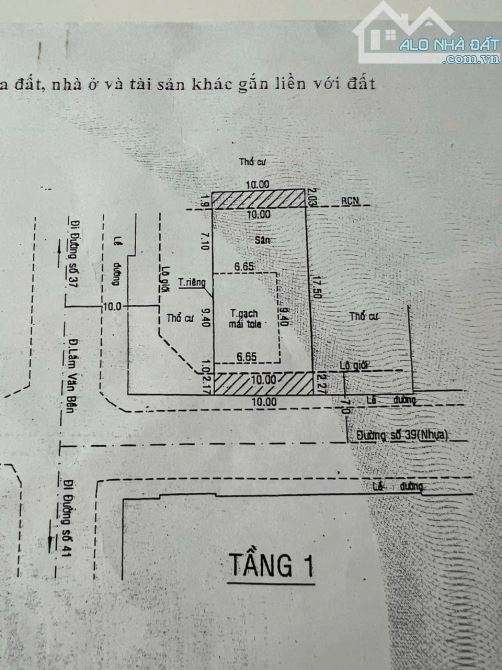 BÁN GẤP LÔ ĐẤT ĐƯỜNG 39 DT: 10x22, GIÁ 27 TỶ THƯƠNG LƯỢNG - 1