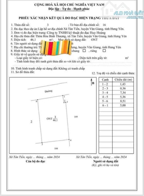 Chỉ 1,8x tỷ sở hữu ngay 46m đất vừa xinh xinh ở Hoà Bình Thượng - Tân Tiến - Văn Giang - 3