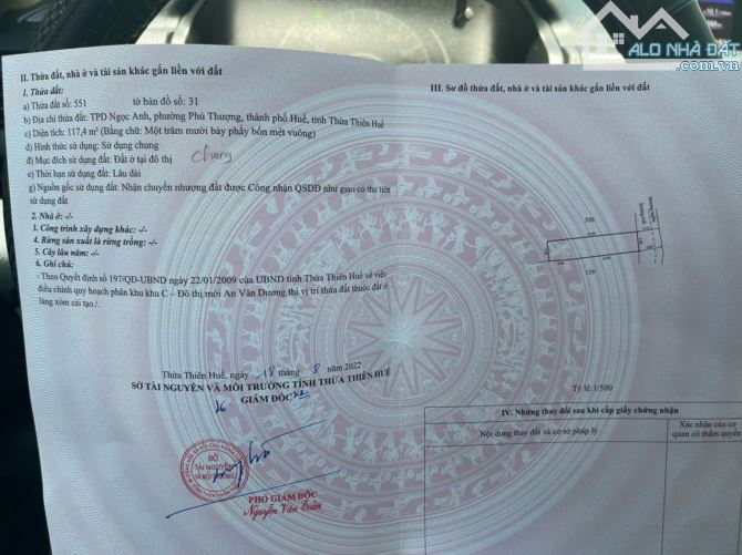 💥 Đất mặt tiền xóm 3 Ngọc Anh, Phú Thượng, TP Huế.  - Diện tích: 117,4m2 bề ngang 5m chuẩ - 1