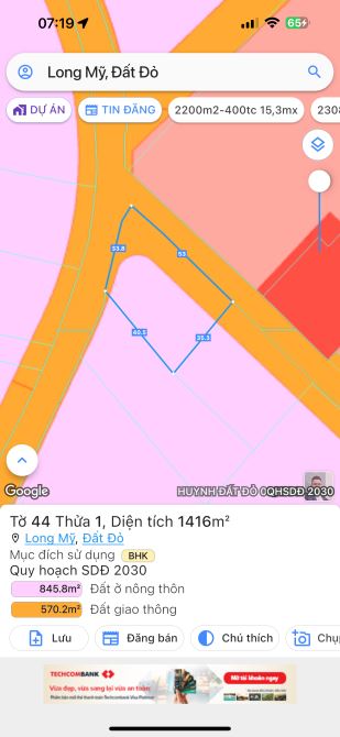 Lô góc đẹp Đối diện trường học Long Mỹ 1543m2(35x53) hạ giá còn 6tỷ - 2